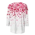 thumbnail image 5 of Horkkom Valentines Shirts for Women 3/4 Length Sleeve Heart Top Crewneck Heart Print Graphic Tees XXXL, Gifts for Women, 5 of 6