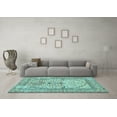 thumbnail image 3 of Ahgly Company Indoor Square Persian Light Blue Traditional Area Rugs, 6' Square, 3 of 4