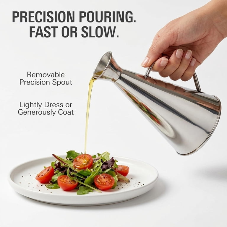 Stainless Steel 8.5 Ounces 1 Oil & Vinegar Dispensing Bottle
