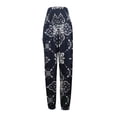 thumbnail image 4 of ZZwxWA Pants Women Floral Print Trendy Boho Women's Elastic Casual Pants with Pocket Joggers Pants High Waist Yoga Pants Straight Trousers Blue XL, 4 of 6