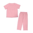 thumbnail image 5 of OIOLOYJM 2 Piece Post Surgery Recovery Sets for Men Women Cotton Soft Breathable Tear Away Side Snap Outfits Short Sleeve Shirt and Lounge Pants Sets Pink XL, 5 of 5