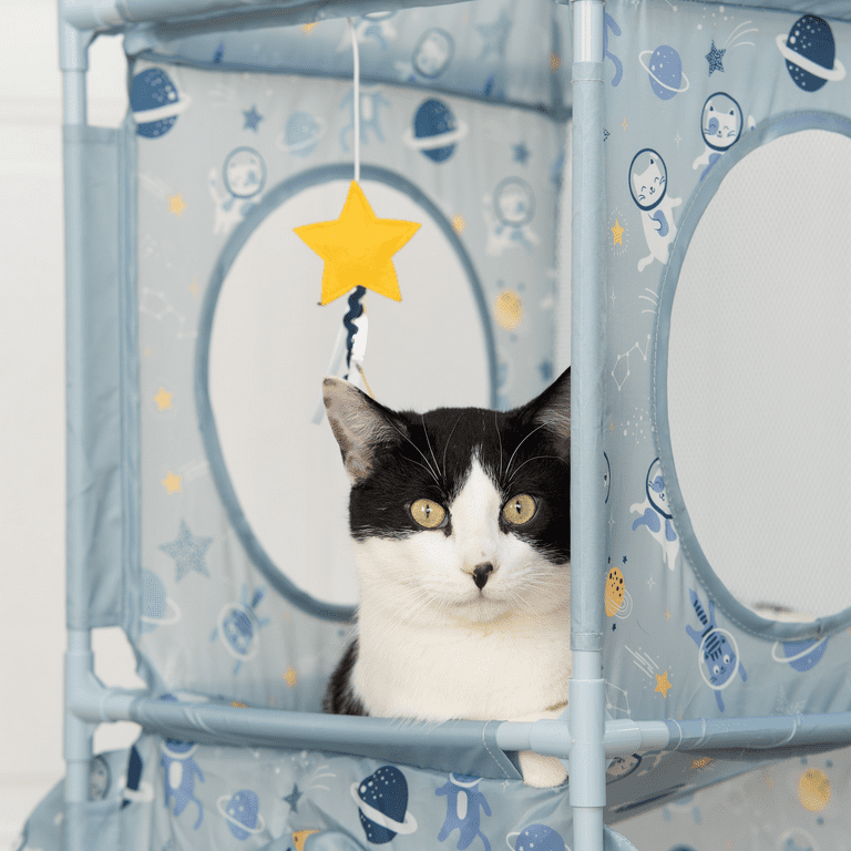 Vibrant Life Pop Open Collapsible Indoor Space Rocket Cat Tower