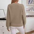 thumbnail image 7 of YUGYXL Cable Knit Sweater Women Button Down V Neck Loose Fit Casual Fall Tops Pullover Fall Fashion Long Sleeve Sweaters Coffee L, 7 of 7