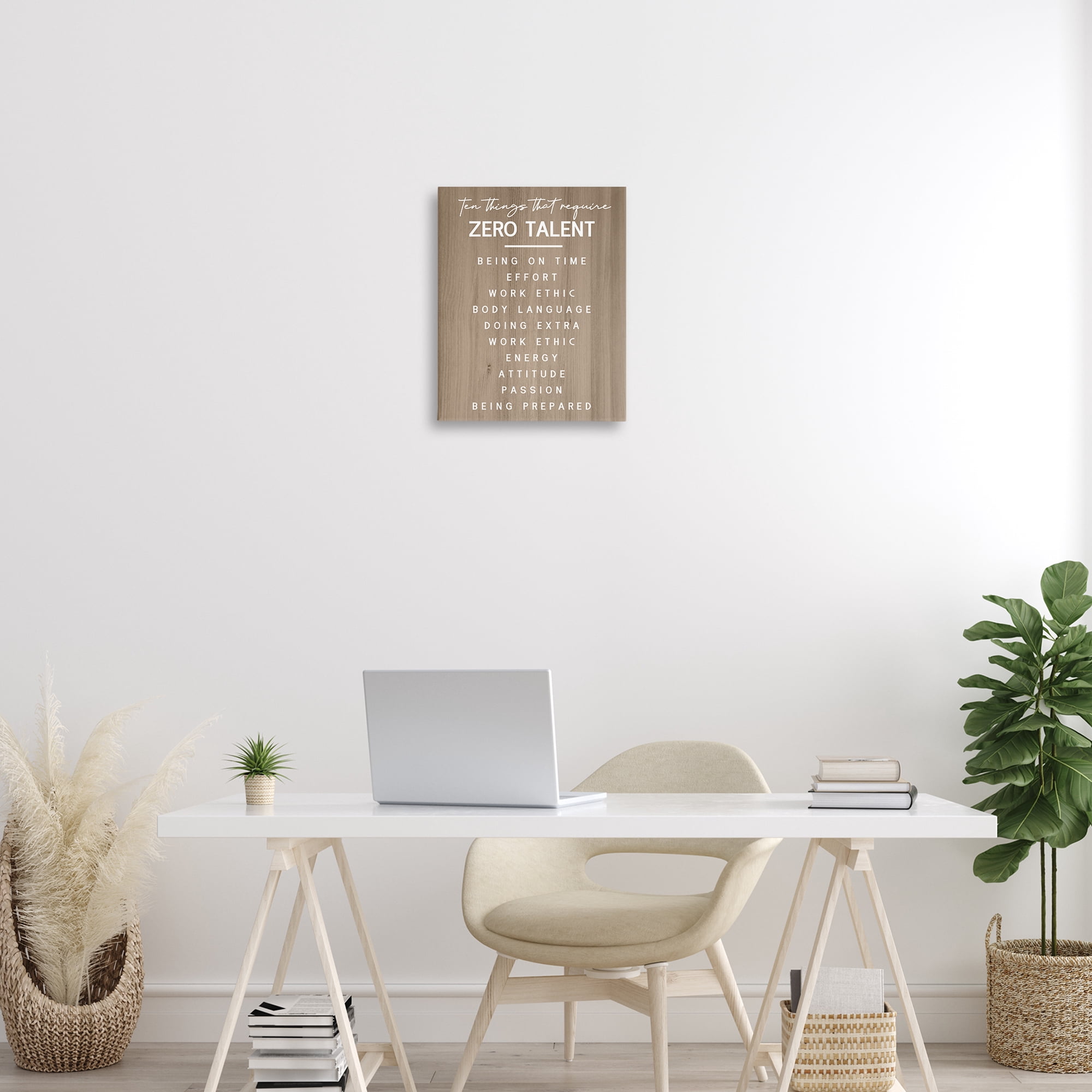 Stupell Industries Inspirational Zero Talent Text & Numbers Painting Wrapped Canvas Art Print Wall Art, 16 x 20