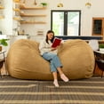 thumbnail image 2 of Jaxx 7 Foot Giant Bean Bag Sofa, Camel, 2 of 7