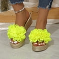 thumbnail image 2 of Women's Flower Appliques Platform Slippers Comfortable Slip-On Wedge Sandals Open-Toe Casual Dress Heels Sandals, 2 of 9