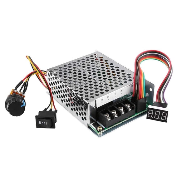 PWM DC Motor Speed Controller, DC10V-55V PWM Brushed DC Motor Controller, Adjustable DC Motor Speed Controller, CW CCW Reversible Switch with Digit Display, for DC Brush Motor