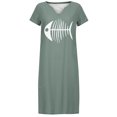 thumbnail image 4 of Vestidos de manga corta para mujer Vestido de tirantes con estampado de flores a la moda Vestido con cuello en V hasta la rodilla Pompotops ghjkhdj16852, 4 of 5