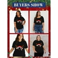 thumbnail image 5 of XCHQRTI Christmas Tree Shirt for Women Plus Size Tshirt Short Sleeve Graphic Top, 5 of 11