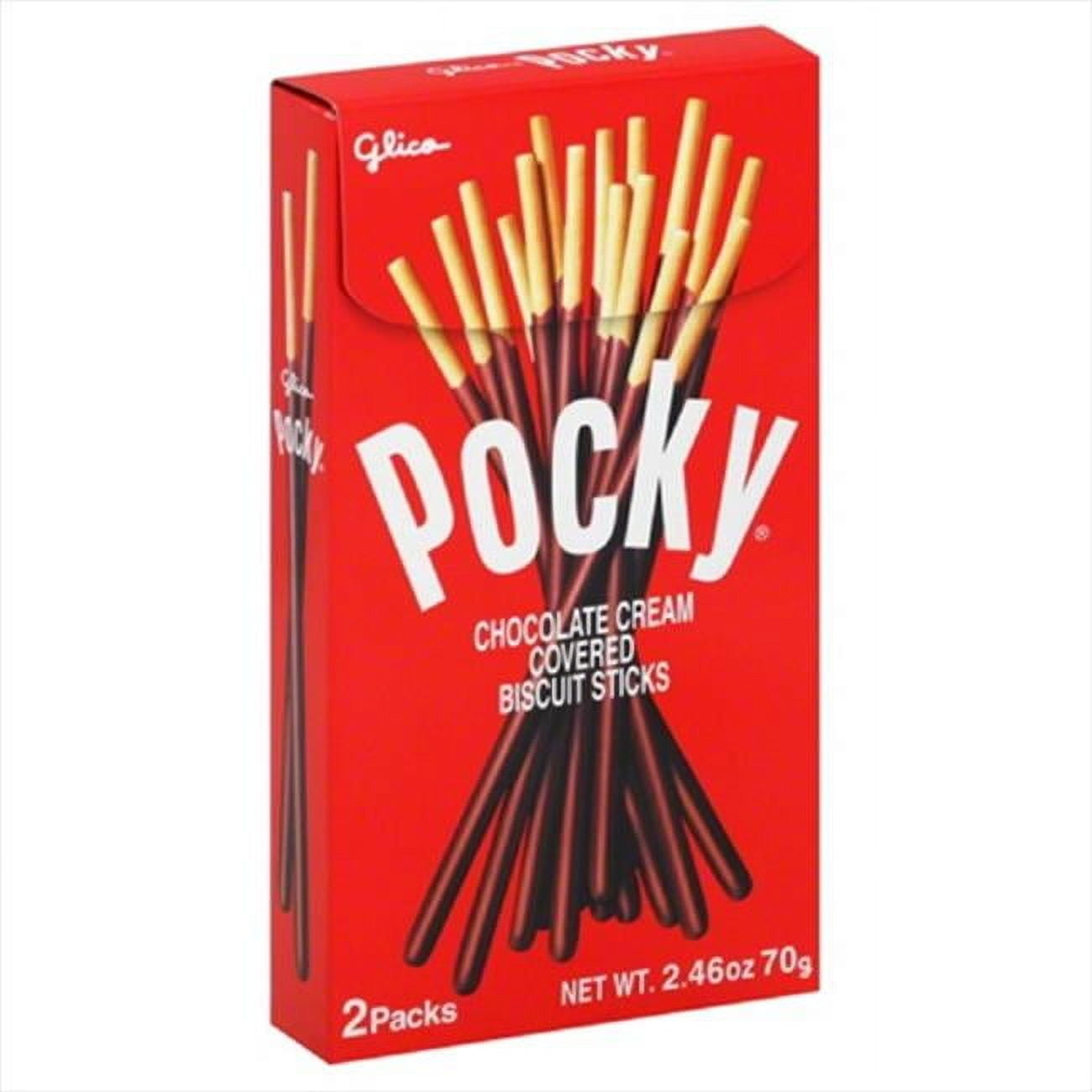 (2 pack) Glico Pocky Chocolate Cream Covered Biscuit Sticks, 2.47 oz