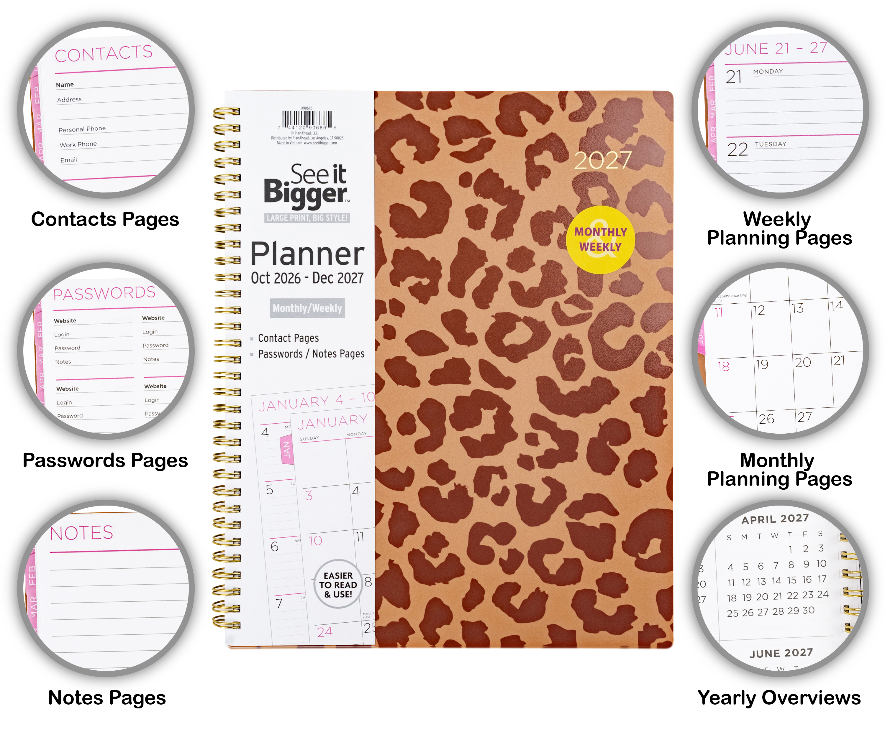 See It Bigger Monthly Weekly Planner, 15-Month photo 4