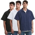 thumbnail image 2 of TOPTIE Men Essentials Relaxed Fit Zippered Short Sleeved Jacket Utility Workwear-White-S, 2 of 7