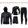 thumbnail image 2 of Traje deportivo para correr, traje deportivo informal para hombre, traje deportivo ajustado de secado rápido, traje de entrenamiento de baloncesto, manga larga, 2 of 5