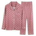 thumbnail image 3 of Hvyesh Women's Sleepwear 2 Piece Sets Casual Long Sleeve Button Downs Tops Loose Pants Two-Piece Outfit Soft Graphic Print Lounge Sets Cute Sleepwear PJ Sets, 3 of 3