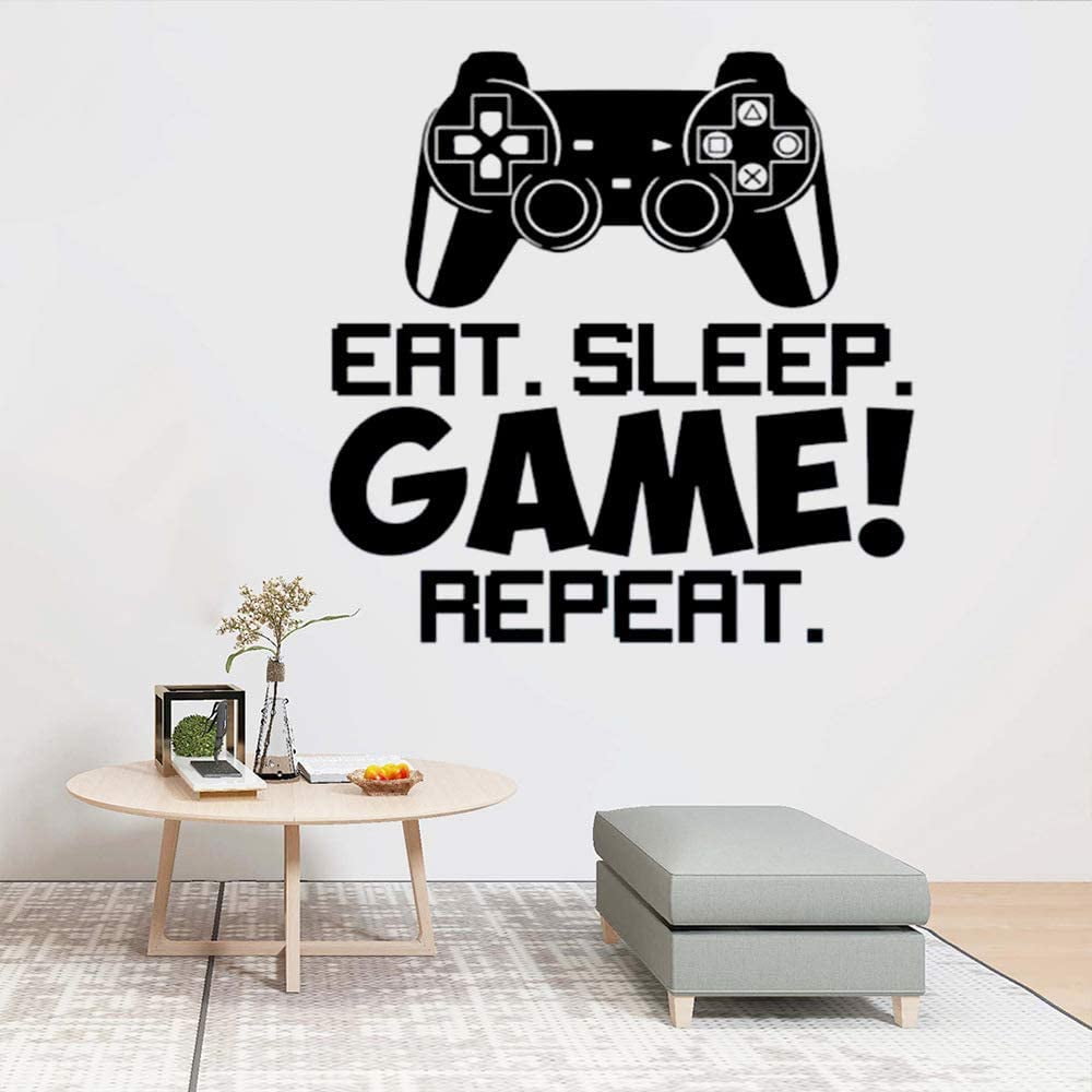 PS5 PlayStation Eat Sleep Game Repeat Sticker Decal Wall Art Bedroom Gaming 