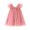 Pink, variant on Pounoo New Dresses For Girls Loose Solid Sleeveless Flower Girl Dresses Squard-Neck Knee Length Dress Lace Breathable Kids Dresses Girls 4-16