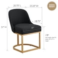 thumbnail image 4 of Upholstered Barrelback Dining Chair with Gold Metal Base, Set of 2, 4 of 14