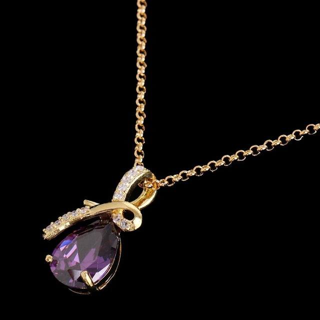 Cristal Elegante Lágrima Gota Collar Colgante Boda Joyería Nupcial