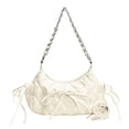 thumbnail image 3 of Bolso Hombro para Mujer Bandolera Acolchado Cuero PU Con Pajarita (Plata), 3 of 8