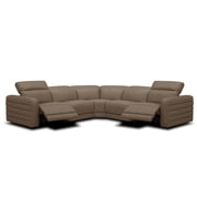 Divani Casa Bianca - Modern Brown Leather Sectional Sofa 3 Recliners