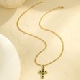 thumbnail image 4 of NICKSUN 18K Gold Plated Stainless Steel Cross Pendant Necklace, Square Cubic Zirconia Figaro Chain Choker Clavicle Necklaces for Women Religious Jewelry Gift, 4 of 6
