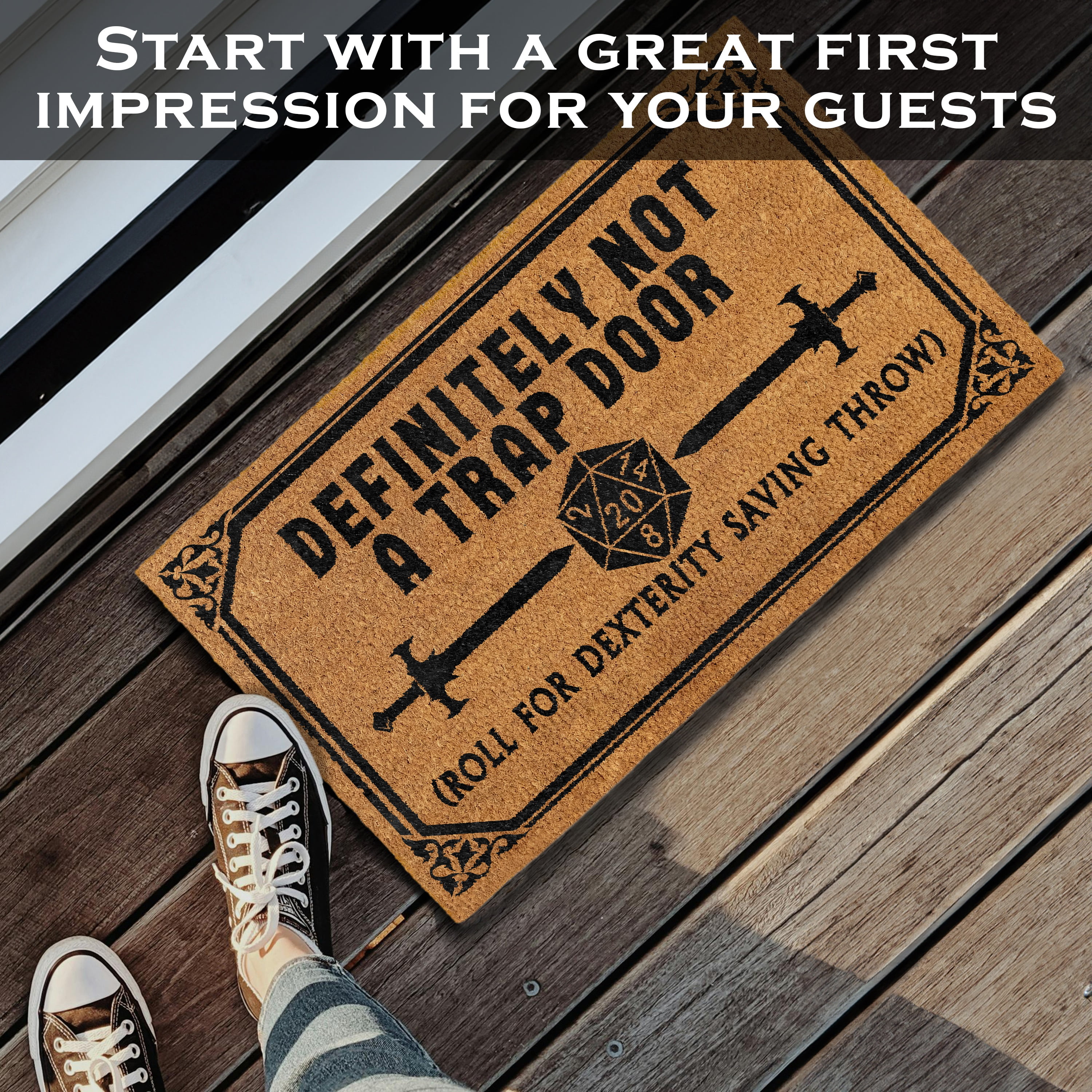 MAINEVENT Not a Trap Doormat 30x17 Inch, Funny Outdoor Welcome Mat for Outside