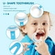 thumbnail image 3 of 2 cepillos de dientes para niños en forma de U (azul), cabezales de cepillo de dientes de silicona suave de grado alimenticio, limpieza de dientes de 360°, para edades de 2 a 12 años JM, 3 of 5