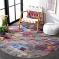 thumbnail image 3 of SAFAVIEH Barbados Lorcan Geometric Indoor/Outdoor Area Rug, Grey Purple/Blue Gold, 6'6" x 6'6" Round, 3 of 11