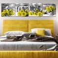 thumbnail image 6 of Grey and Yellow Rose Wall Art Bedroom Bathroom Decor Yellow Flower Canvas Prints Artwork for Living Room Black and White Romantic Love Wall Pictures Floral Painting Kitchen Home Decoration 12x12" 4Pcs, 6 of 6