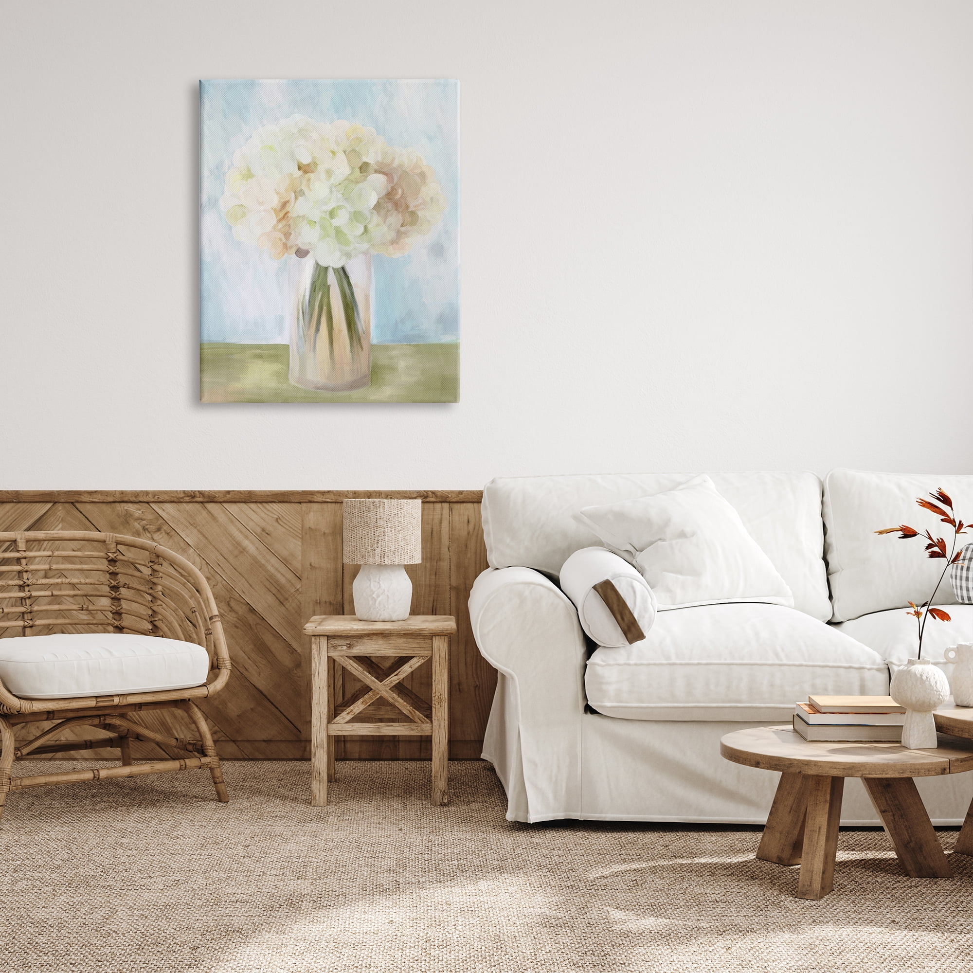 Stupell Industries Muted Hydrangea Bouquet Botanical & Floral Painting Gallery Wrapped Canvas Print Wall Art, 30 x 40