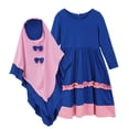 thumbnail image 1 of Odeerbi Niñas Vestido Musulmán Arco Con Hijab Algodón Conjunto Una-Pieza Una Pieza de Vestido Islámico de Oración de Color Sólido Vestido de Manga Larga Con Pañuelo En La Cabeza Set, 1 of 8