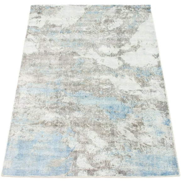 ECARPETGALLERY Tapis Noué à la Main pour Salon, Salle à Manger et Chambre à Coucher Transitionnel Collection Galleria 5'0" x 7'8" en Gris