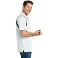 thumbnail image 3 of Sport-Tek T476 Mens Dry Zone Colorblock Raglan Polo T-Shirt, White & Black - Small, 3 of 6