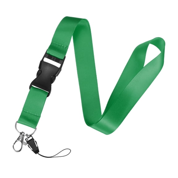 Uxcell 1-Pack Lanyards for Keys, Green 1" Wide Keychain Long ID Badges Neck Lanyard Strap with Quick Release Buckle ID Holder Folder