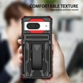 thumbnail image 6 of Compatible with Google Pixel 8 Back Case, 360 Rotating Removable Belt Clip & Hidden Kickstand & Hard PC + Soft TPU & Anti-fall & Shock Absorption Phone Case for Google Pixel 8, Red, 6 of 15