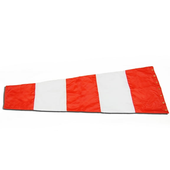 Airport Windsock Corporation 18" X 96" Orange & White Replacement Windsock 100% USA Made