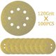 thumbnail image 4 of Gold Sanding Disc, 5 Inch 8 Hole Sandpaper Hook And Loop Sanding Discs Round Obital Sandpaper 120 Grit-100pcs, 4 of 5