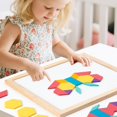 thumbnail image 4 of Wooden Magnetic Pattern Block Puzzle Set, 220PCS Montessori Tangram Puzzle Kit with Magnetic Wooden Shapes,Creative Magnetic Puzzle, Early Math Geometric Learning Tool, 4 of 10