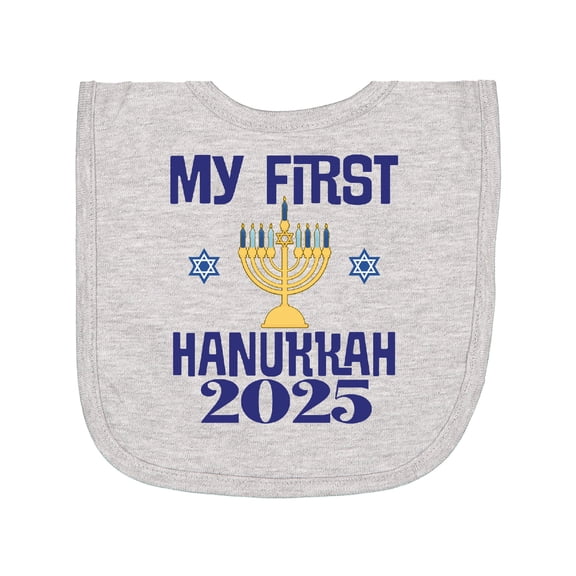 Inktastic 2025 Babys My 1st Hanukkah Newborn Bib
