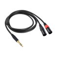 thumbnail image 1 of Cable de extensión de audio Jack 6,35 mm 1/4 TRS estéreo a doble XLR macho, cable divisor en Y, 100 cm, 1 of 8