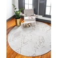 thumbnail image 5 of Jill Zarin Uptown Round Distressed Modern Area Rug, Off-White/Brown, 8' x 8', 5 of 7