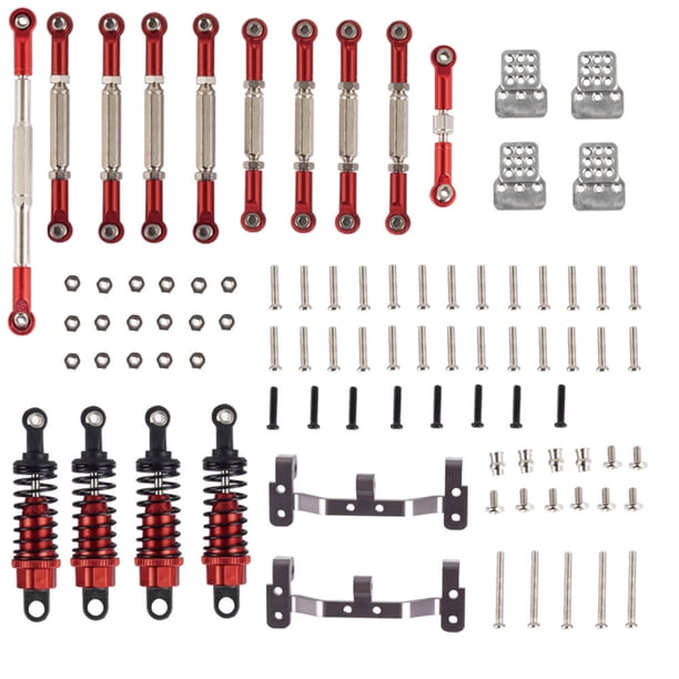 Vogacara Amortiguador de orugas RC, accesorios de bricolaje con asiento de extensión, piezas de repuesto portátiles, Kit de actualización de Metal de Kits de construcción modelo Rojo Vogacara FN001315-01