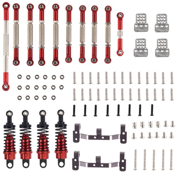 Bewildely Amortiguador RC portátil, modelo de equipo de vehículo de control remoto, piezas de repuesto de coche sobre orugas, Kit de actualización de Kits de construcción modelo Rojo Bewildely FN001318-01