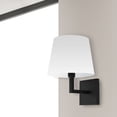 thumbnail image 6 of WHN-91W-MB-WH Dainolite Whitney - 1 Light Wall Sconce-Matte Black Finish-White Shade Color, 6 of 8
