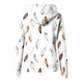 thumbnail image 6 of HomeDM Hoodies Sweatshirts for Women Floral Print Pullover Tops Long Sleeve Drawstring Hooded Shirts with Pocket - White/3XL, 6 of 7