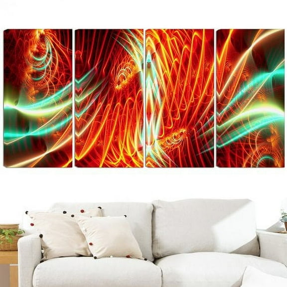 Design Art Light Show Abstract Canvas Art, 4 Panels, 48" x 28"