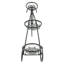 ChicHomey Tricycle Planter Metal Plant Stand Baskets Bicycle Garden Bike Flower Pot Decor