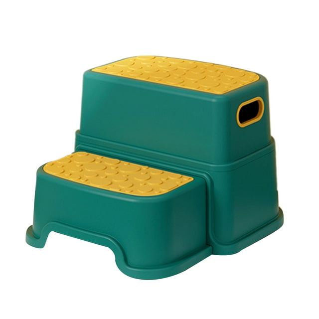 Bearachild Taburete de plástico de niveles para niños, aplicaciones amplias, artículos desmontables y almacenables antideslizantes Conjuntos de muebles de sala de estar De color verde oscuro