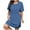 Blue, variant on Zpanxa Plus Size Women's Loose Fit Round Neck Short Sleeve Dress Solid Color Everyday T-Shirt Dress