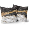 thumbnail image 5 of Black Gold Marble Throw Pillow Covers 18x18 Inch Set of 2 Abstract Marble Pillows Cases, Modern Turquoise Pillow Case Covers Soft Cushion Cover Great Gifts for Bed Couch Sofa Living Room Decor, 5 of 6